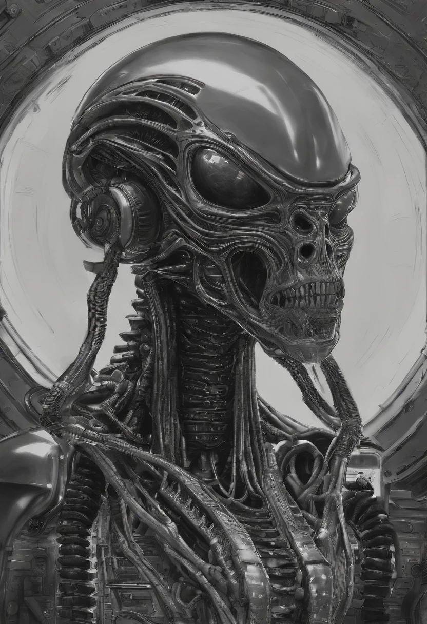 Engenheiro Prometeus Alien cena HR Giger estilo ::n_desenho de estilo, Low-quality imperfection, boneco, jogo, anime