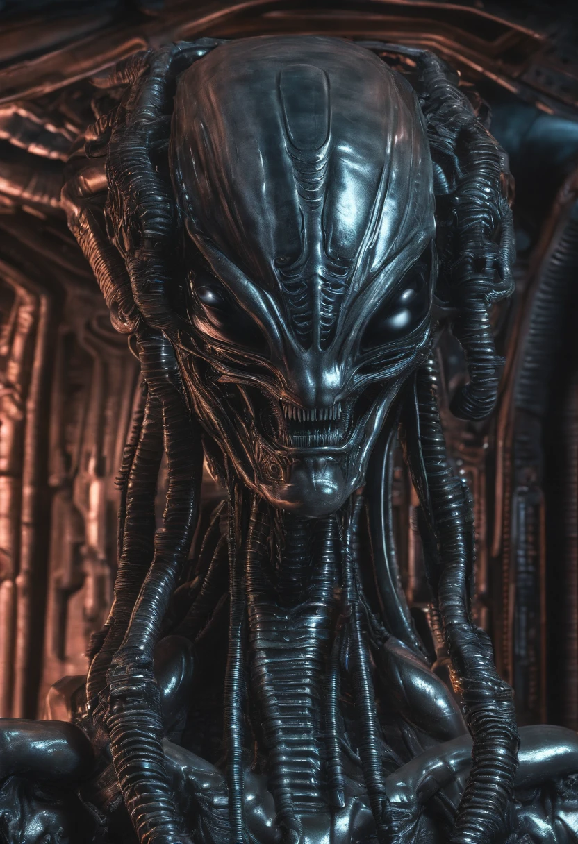 Engenheiro Prometeus Alien cena HR Giger estilo ::n_desenho de estilo, Low-quality imperfection, boneco, jogo, anime