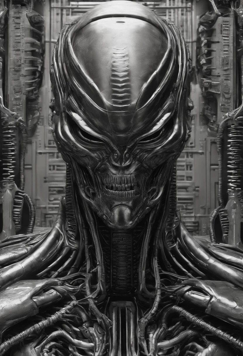 Engenheiro Prometeus Alien cena HR Giger estilo ::n_desenho de estilo, Low-quality imperfection, boneco, jogo, anime
