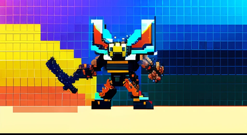 pixel game，character  design，Transformers robots，hornet， Pixel art #pixelart，super-fine，32-bit pixels