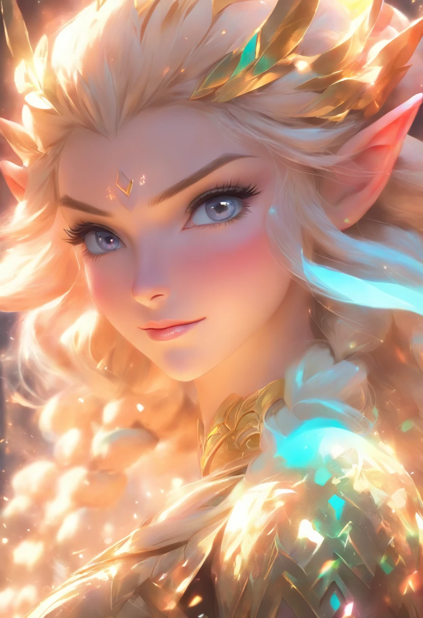 a close up of a woman with a tia on her head, blonde - haired princess, artwork in the style of guweiz, ross tran 8 k, a beautiful fantasy empress, 8k high quality detailed art, portrait of an elf queen, 4k highly detailed digital art, beautiful and elegant elf queen, princess portrait, portrait of queen of light