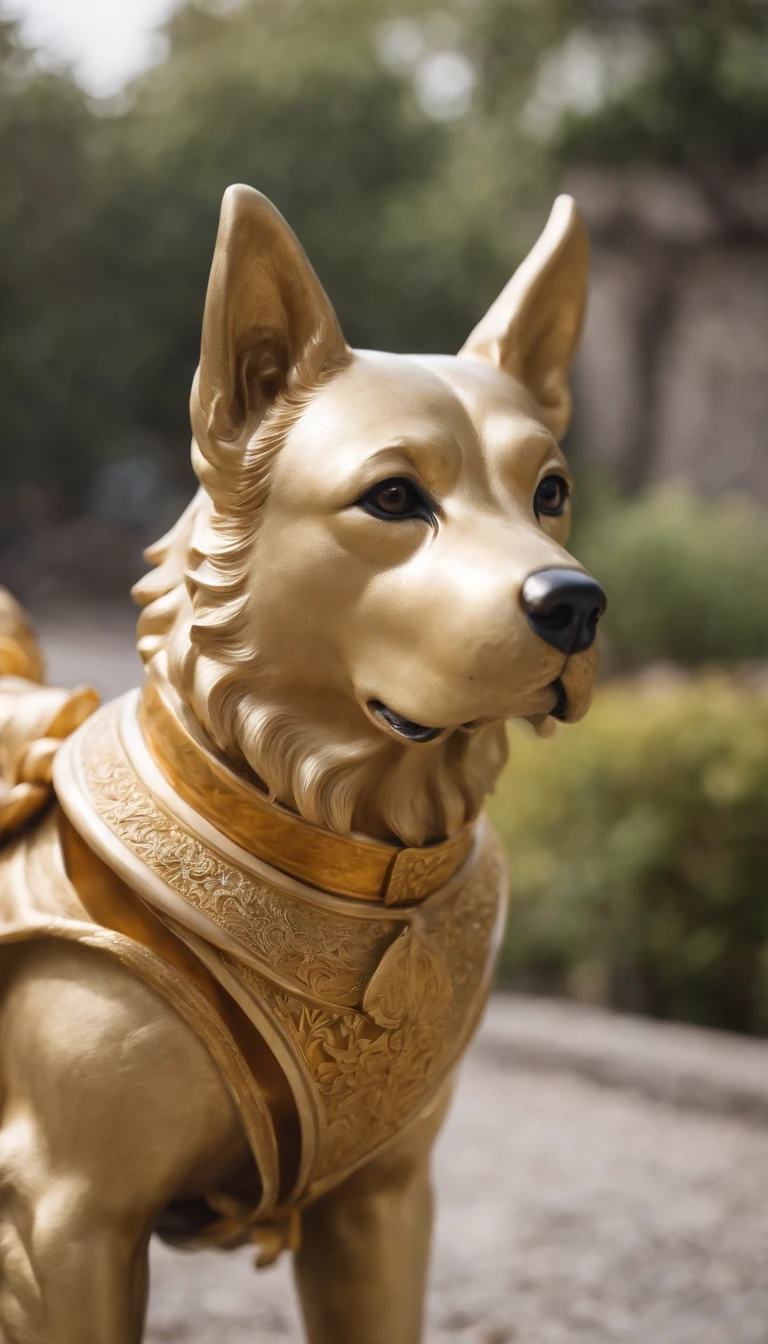 Golden Dog Statue、Deities々Holy Land of、Wearing the Inugami costume、