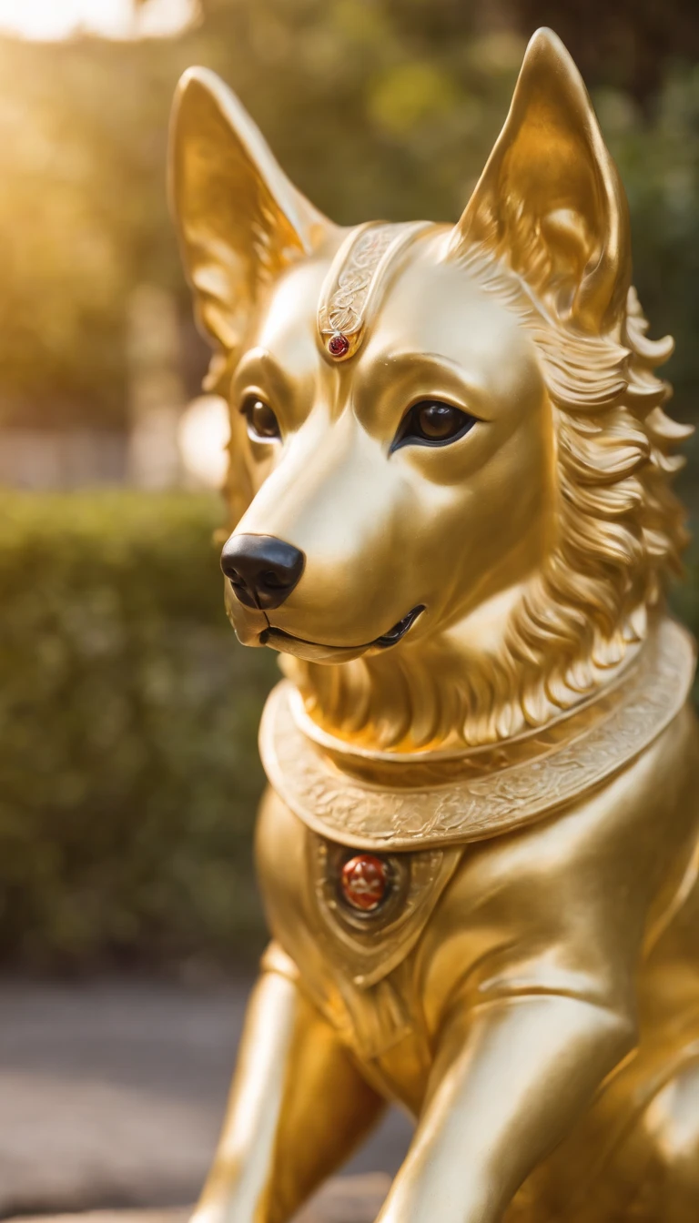 Golden Dog Statue、Deities々Holy Land of、Wearing the Inugami costume、