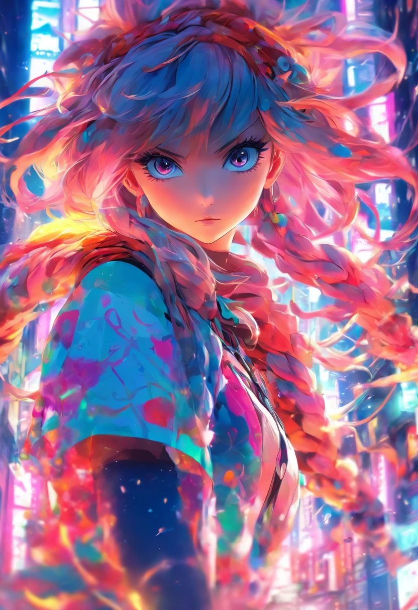 (masterpiece:1.2, best quality:1.2, beautiful, high quality, highres:1.1, aesthetic), detailed, extremely detailed, ambient soft lighting, 4K, perfect eyes, perfect face, perfect lighting, 1girl, bare shoulders, bracelet, breasts,
magic,ice,
winder_neeko,blue hair,short hair,crop top,short,lizard tail, twin braids, headpiece, fur collar, necklace,color tattoo,purple eyeshadow, freckles, eyeshadow, facial mark, looking_at_viewer,snowflake background, blue tail,winder forest, upper body, smile,:d,
snowflake background,