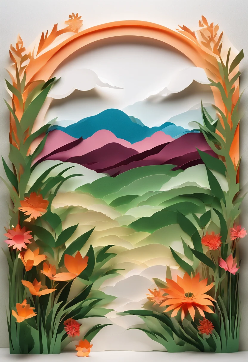 Create images of serene grass,Colorful wildflowers and brilliant sunsets in the background.