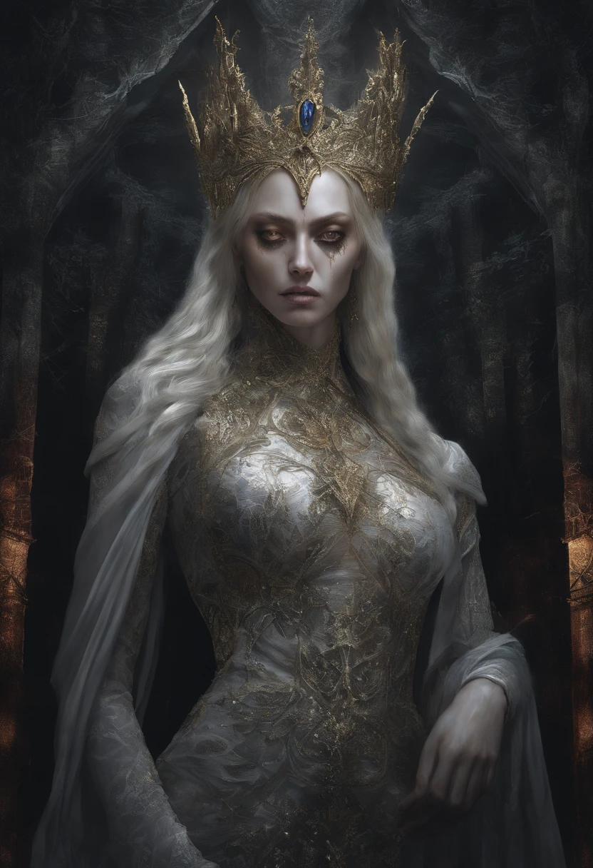 a close up of a woman with a tia on her head, blond-haired princess, Guviz-style artwork, Ross Tran 8 K, a beautiful fantasy empress, 8K high quality detailed art, portrait of an elf queen, 4k highly detailed digital art, beautiful and elegant elf queen, princess portrait, portrait of queen of light