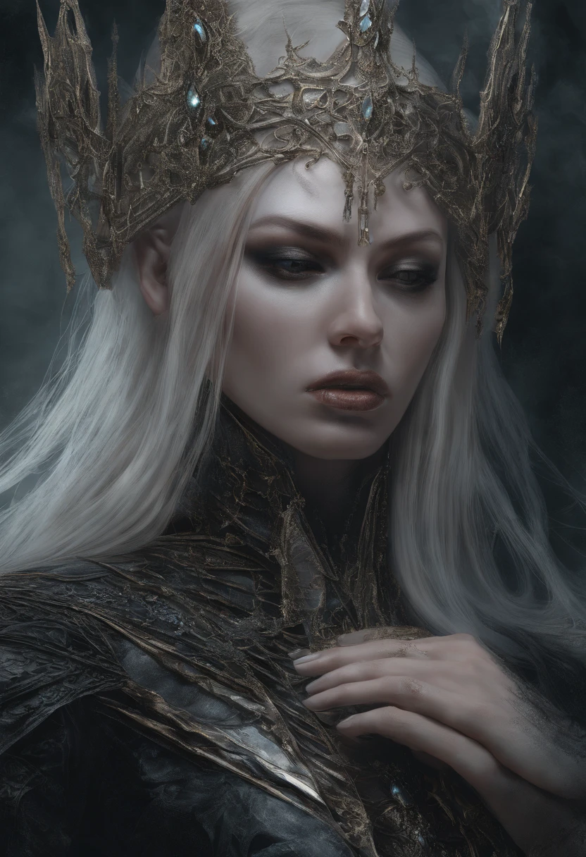 a close up of a woman with a tia on her head, blond-haired princess, Guviz-style artwork, Ross Tran 8 K, a beautiful fantasy empress, 8K high quality detailed art, portrait of an elf queen, 4k highly detailed digital art, beautiful and elegant elf queen, princess portrait, portrait of queen of light