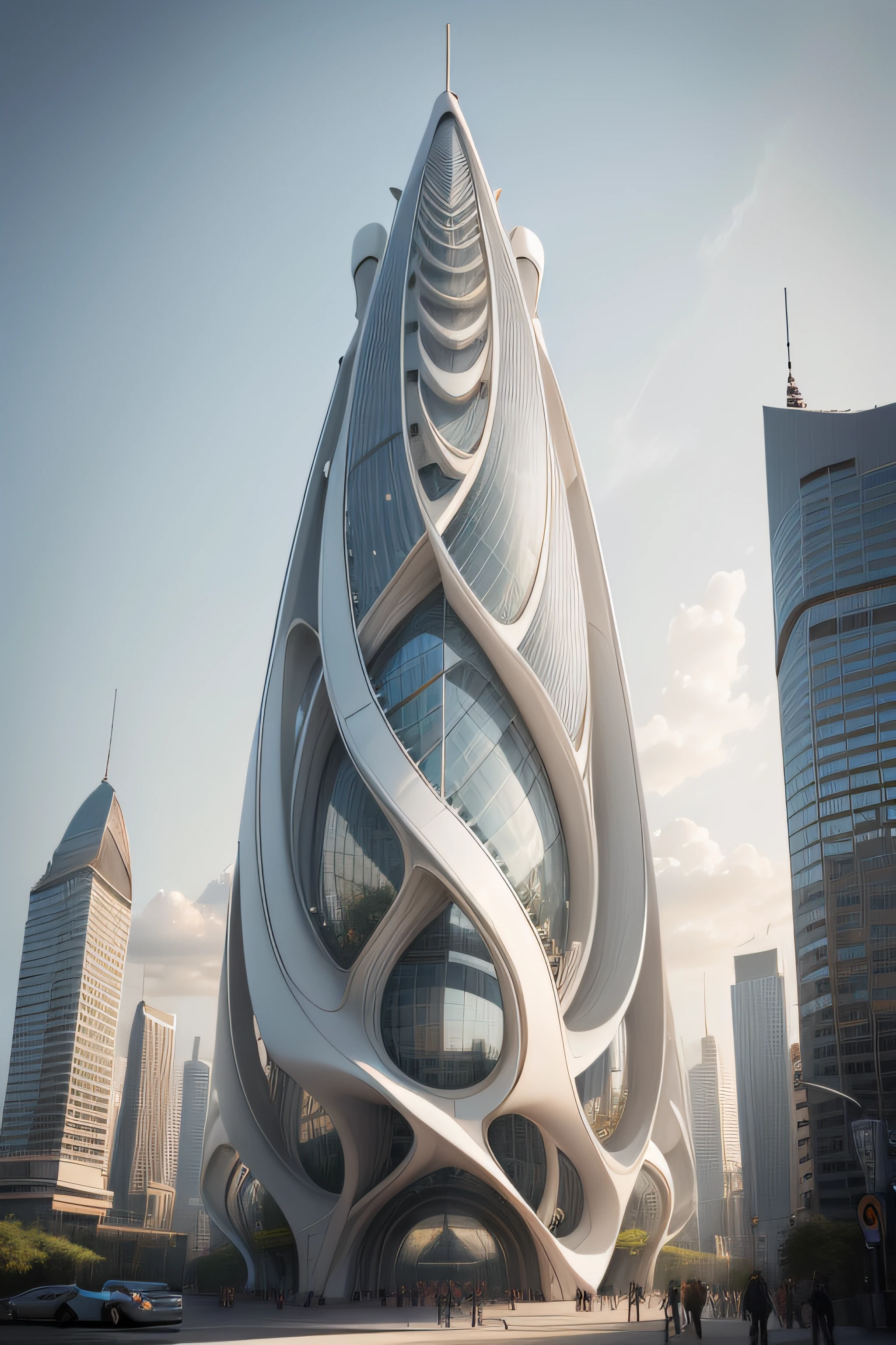 Tulip-shaped skyscraper, cinemátic, INSPIRADO EM Foster + Partners