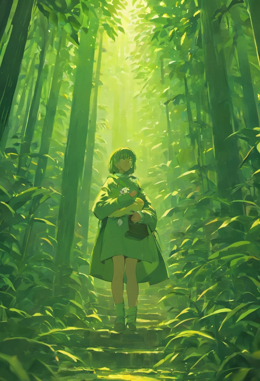 Dense jungle, Lighting, Tristin, Martin Luther King Jr. and Martin Luther King Jr. weep, inner illumination, photorealistic, cinematic, volumetric lighting, cinematic lighting, ray traced, 8k, hyper detailed, hd, epic composition, golden ratio