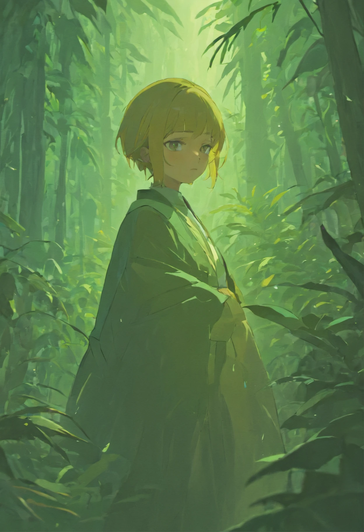 Dense jungle, Lighting, Tristin, Martin Luther King Jr. and Martin Luther King Jr. weep, inner illumination, photorealistic, cinematic, volumetric lighting, cinematic lighting, ray traced, 8k, hyper detailed, hd, epic composition, golden ratio