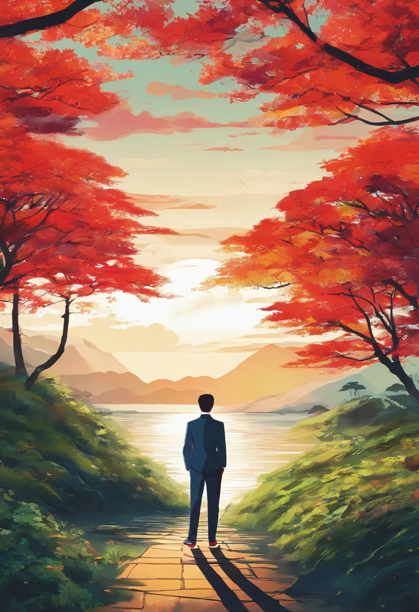 a man is standing in a grassy area along the ocean, in the style of marko manev, josef kote, scarlett hooft graafland, national geographic photo, grandeur of scale, mountainous vistas, candid shots of famous figures Best quality, masterpiece, ultra high resolution original photo 8K Realistic Photography Nikon Camera D850