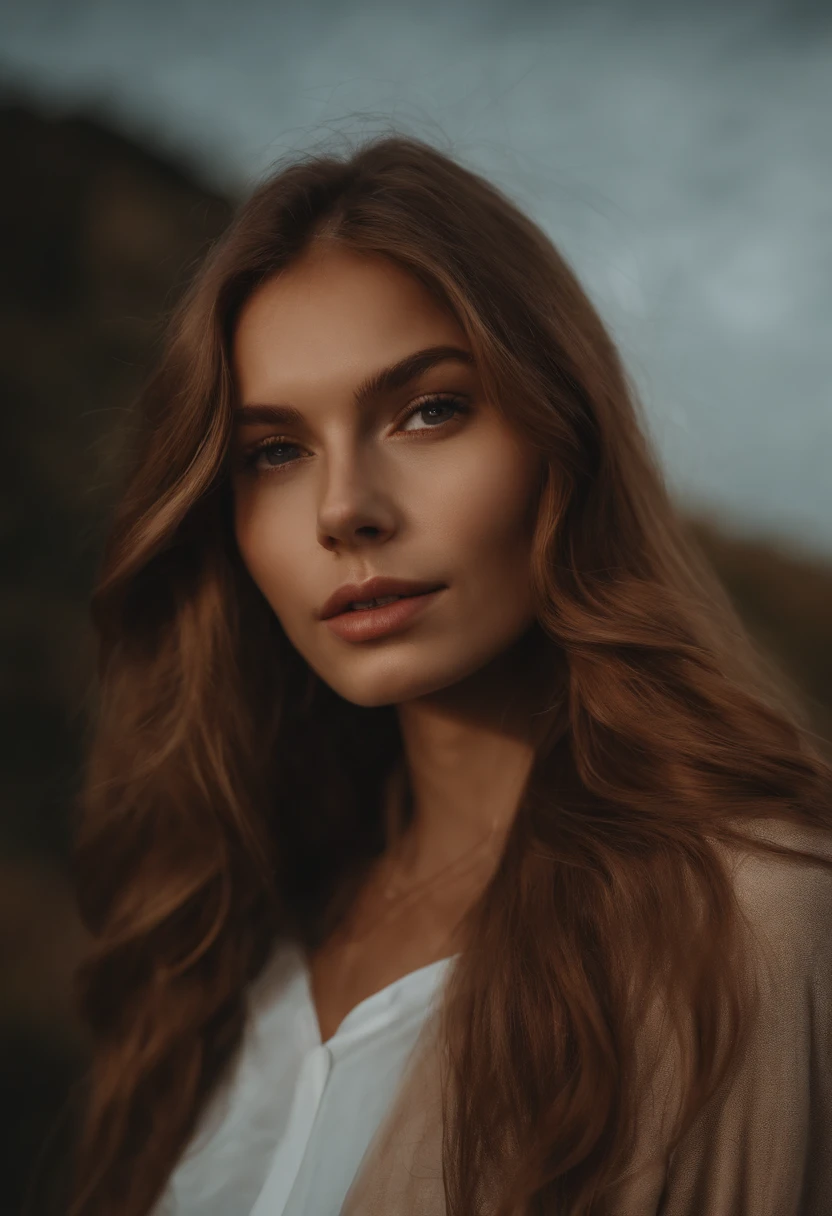 Femme arafed avec de longs cheveux et un haut blanc debout devant un mur de pierre, fille aux cheveux bruns, Elle a environ 1 6 ans, Pokimane, cheveux fluides debout sur un rocher, aux cheveux longs, jeune belle femme, soft portrait shot 8 k, Anna Nikonova alias Newmilky, Alina Ivanchenko, Photo de la jeune femme