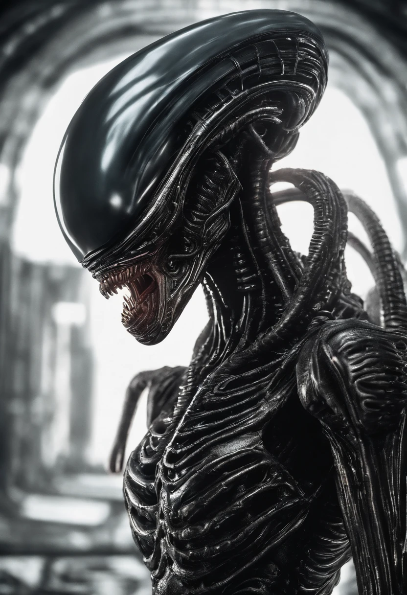 (((Extreme close-up Xenomorph Alien the eighth passenger fusion Cell Imperfect surreal and cinematic images Color Splash images)),(((Front Images)))