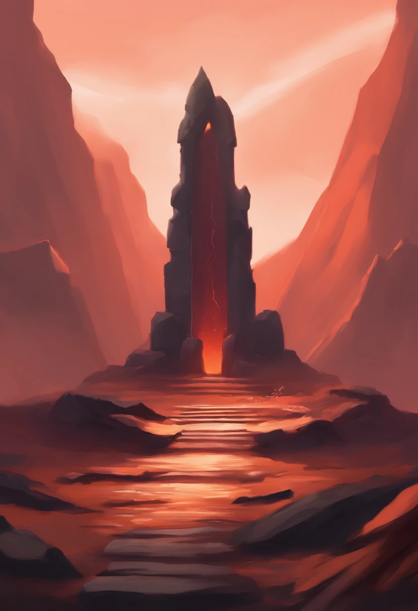 top-down rpg assets. Ancient lava temple. Magic the gathering fantasy art. Painterly, thick brush strokes.
