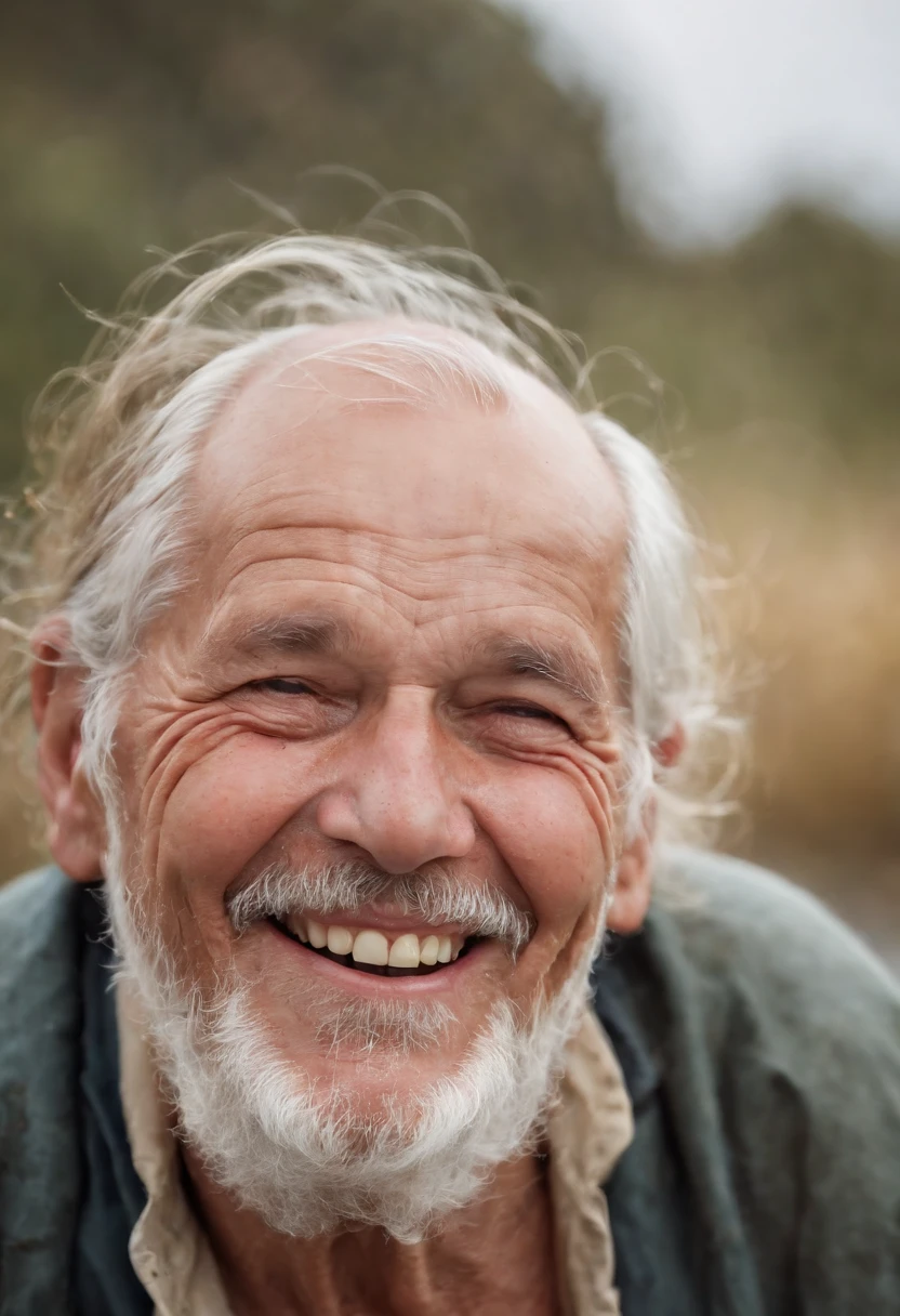 old fisherman laughing a lot at funny jokes, rindo muito