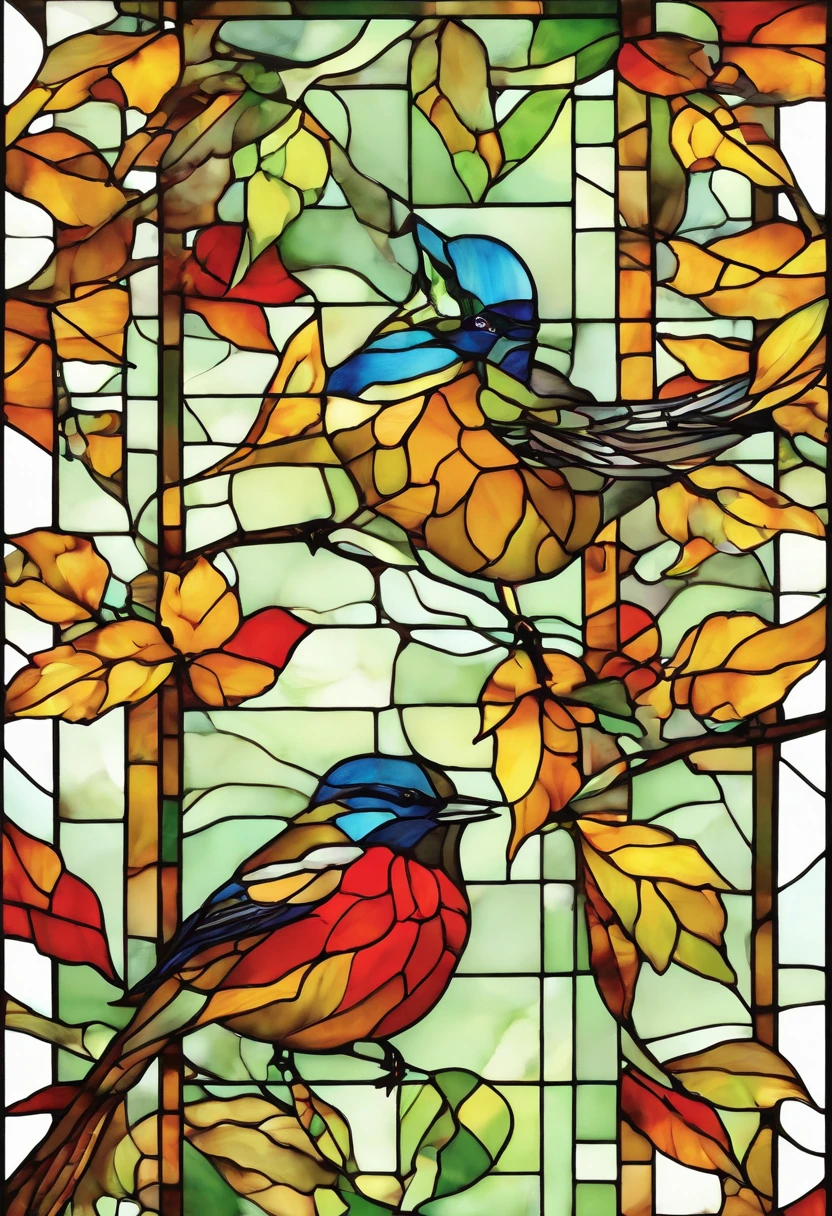 Two super cute green white-eye birds spread their wings and fly in the autumn maple leaves, maple red, flying birds, beautiful scenery, autumn, red maples flying, Bird long shot tracking photography