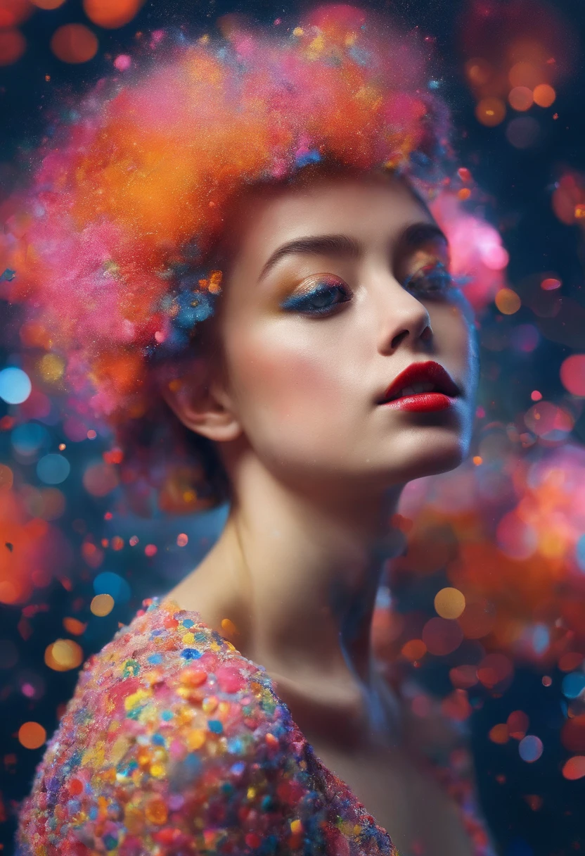 Absurd, High Resolution, Ultra-detailed, (1 girl:1. 2), Dot painting technique, Dotted shadows, intricate details, Small dots, Texture effects, subtle gradients, Fascinating craftsmanship, Infrared photography, Otherworldly tones, Surreal landscapes, Invisible light, ethereal glow, Vivid colors, Phantom effects
