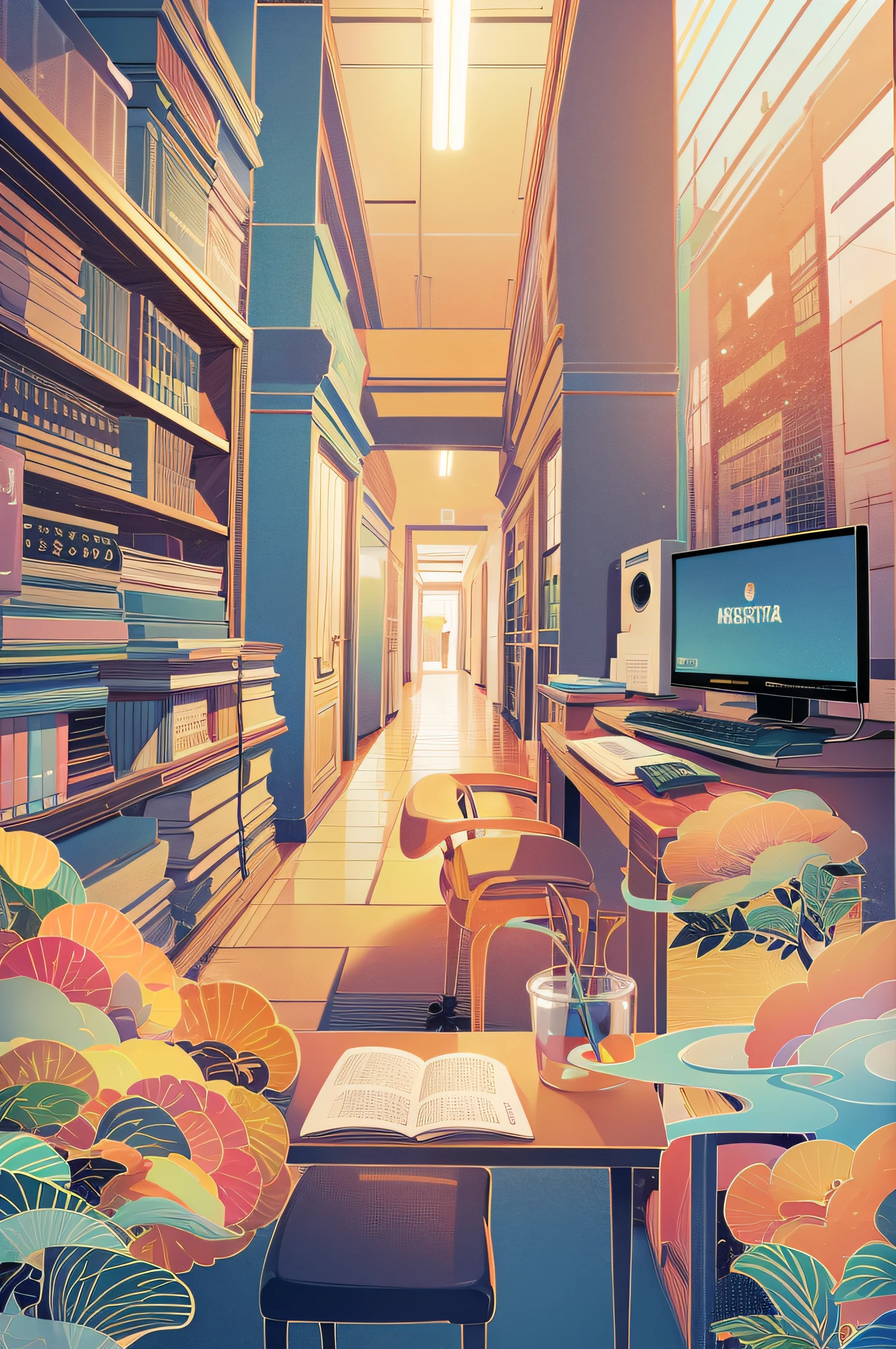 criar arte minismalista para capa de livro, deve conter tons terrosos, caderno, pencils, computador, mesa