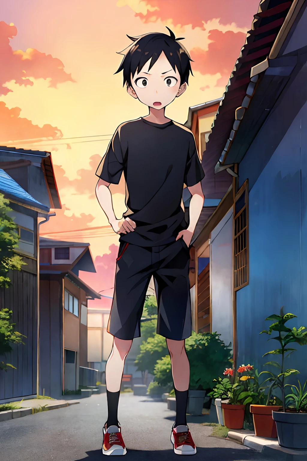 1boy, nishikata, black eyes, sanpaku, full body