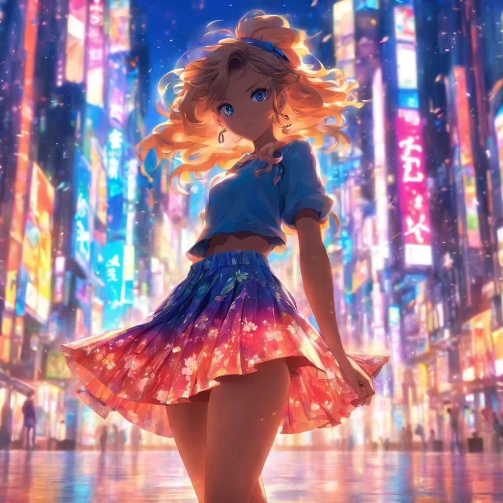 girl with、skirt by the