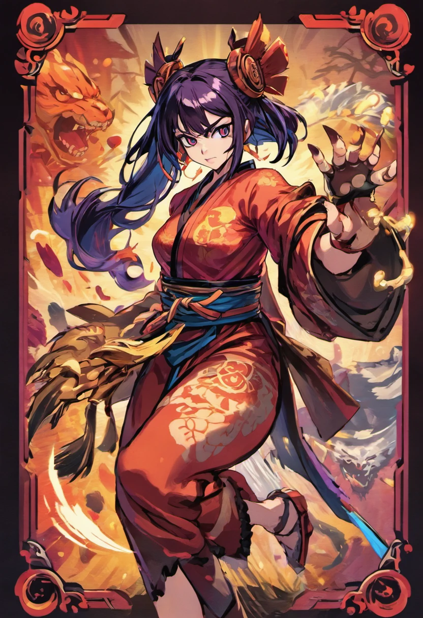 Design a character selection screen for a fighting game, ancient Japan, featuring a seamless transition between characters, vibrant color schemes, and dynamic backdrops, website design for Games