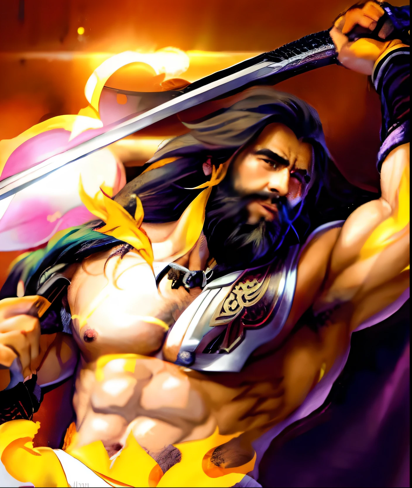 Man with a sword and a beard