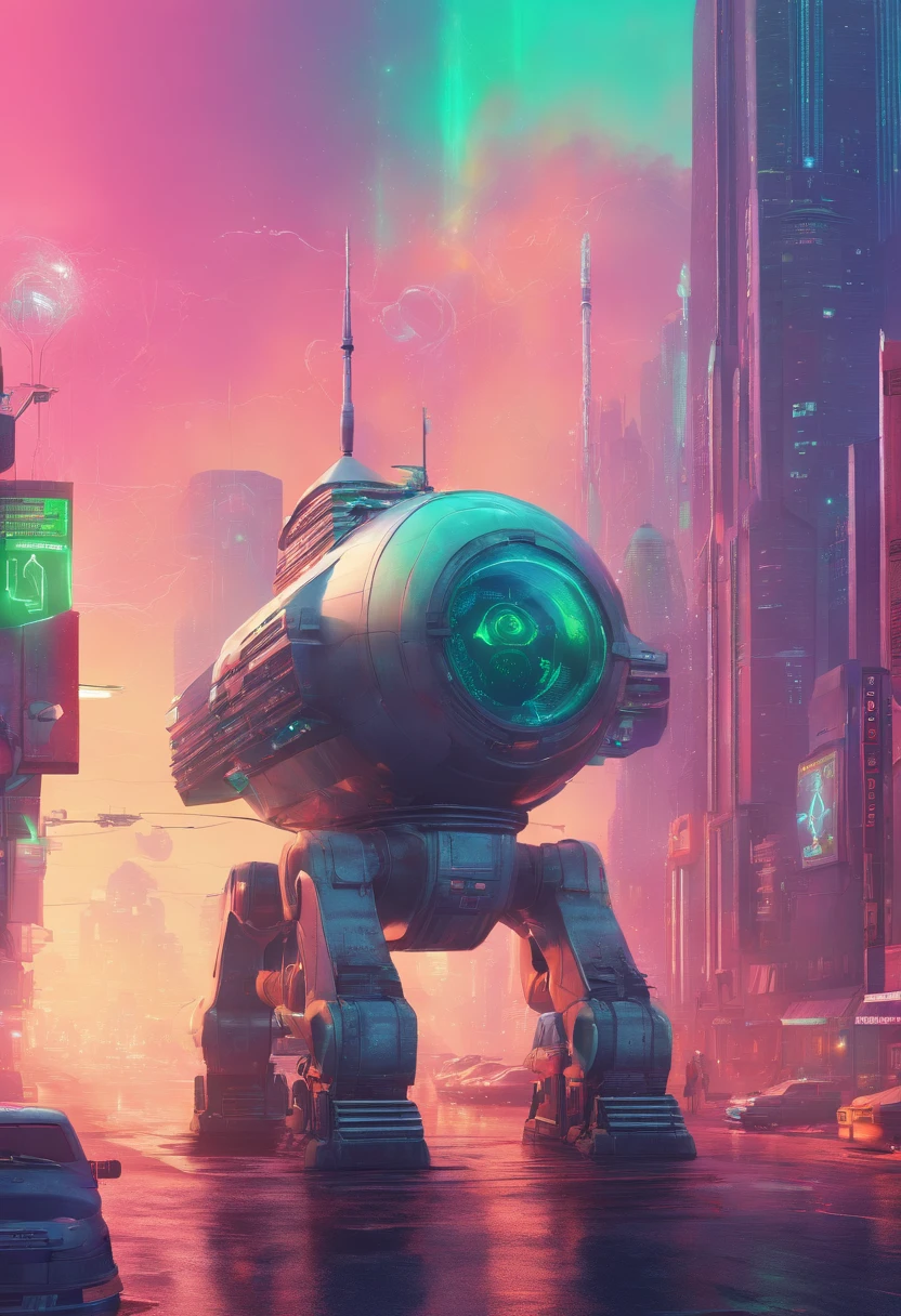 retrofuturism, streets of ((((soviet union)))), utopian future, androids, flying droids, overgrown buildings, winter, (starry night), neon lights, 4k, wallpaper,Science Fiction,Lighting,Environmental Concept Art & Design,Digital 3D,Character Modeling,3D,realistic,textures,cgi,environment,((Simon Stalenhag)),concept,Environmental Concept Art & amp Design,scifi