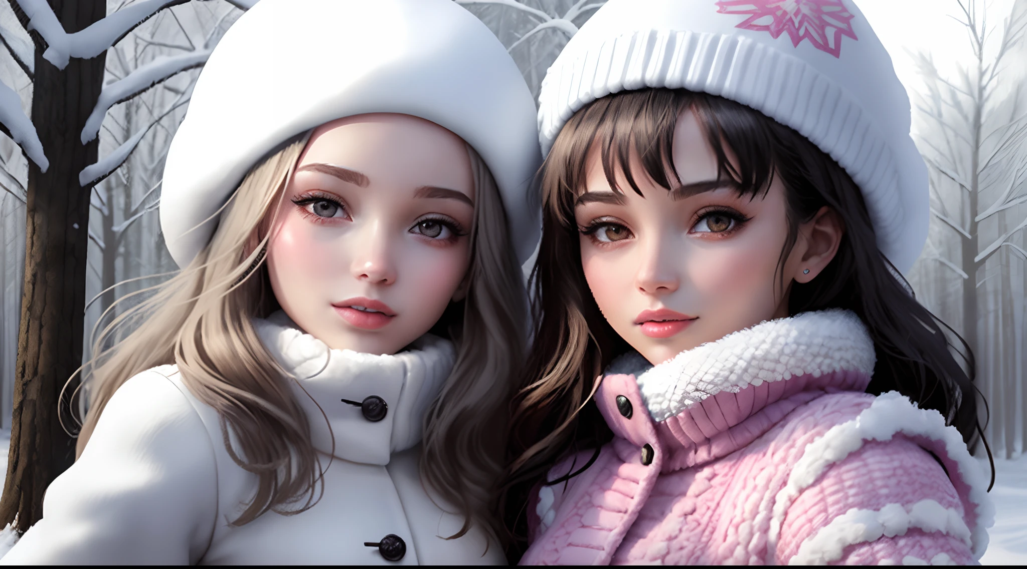 prompt: two friends together on a walk through a snowy forest, posing for a photo together, winter sun, snowflakes, happy smiling faces, detailed and perfect face, a girl with black skin and her friend with white skin, eyes with perfect features , clothes with accurate details and detailed traits, no flaws, kkw-skin-det-all_checkpoint_skindetail-_skin_detailv1.0 , globaldetail-detail++_-_overall_detail . detailed faces, (realistic:1.2), (masterpiece:1.2)
negative prompt: (child:1.2), (low quality:1.4), (lowres:1.6), kkw-new-neg-v1.4-newnegative-_v1.4, verybadimagenegativev1.3-verybadimagenegative-_verybadimagenegative_v1.3