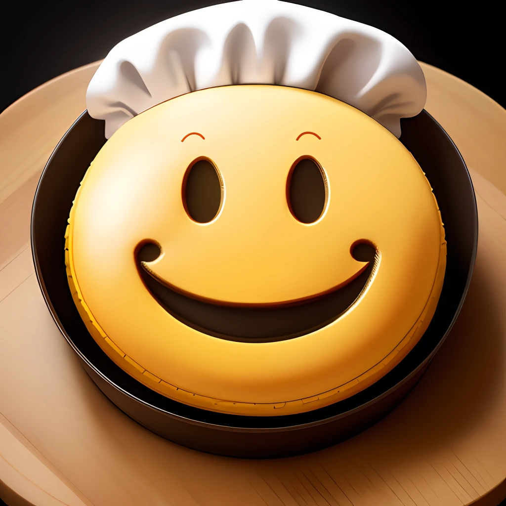 Classic yellow smiley face pattern，Chef's Hat
