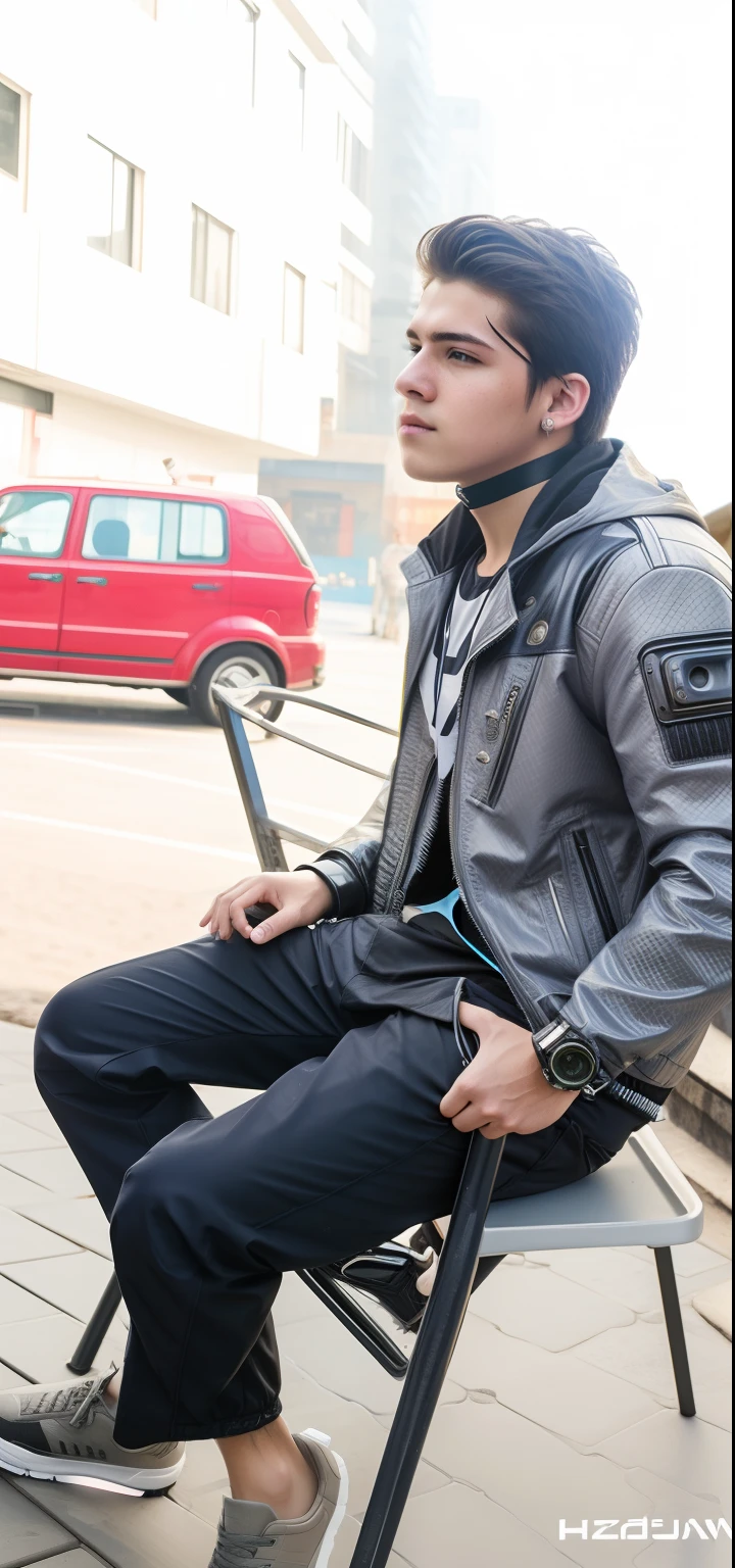 Change background cyberpunk hadsome boy realistic face 8k ultra realistic