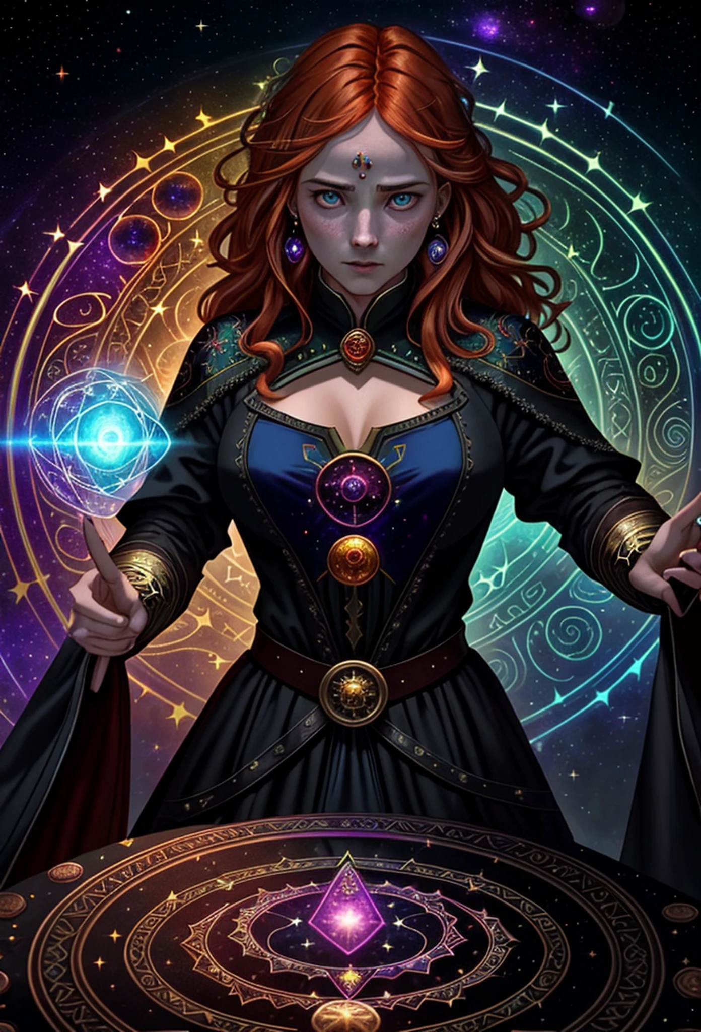 art by Wayne Barlowe, art by Josephine Wall, sharp image, render, 8k, rim light, poster, hdr, witch in black coat, in dark room