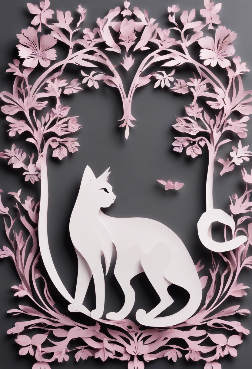 a wallpaper of cats with pink eyes, in the style of dark gray and light gray, animated gifs, whimsical cartoon, close-up, the helsinki school resolution=high, HD