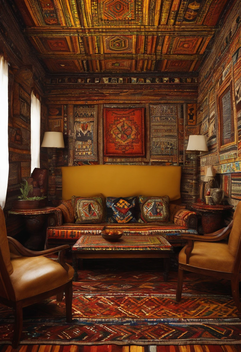 postmodern futurist style lounge office room photograph interior