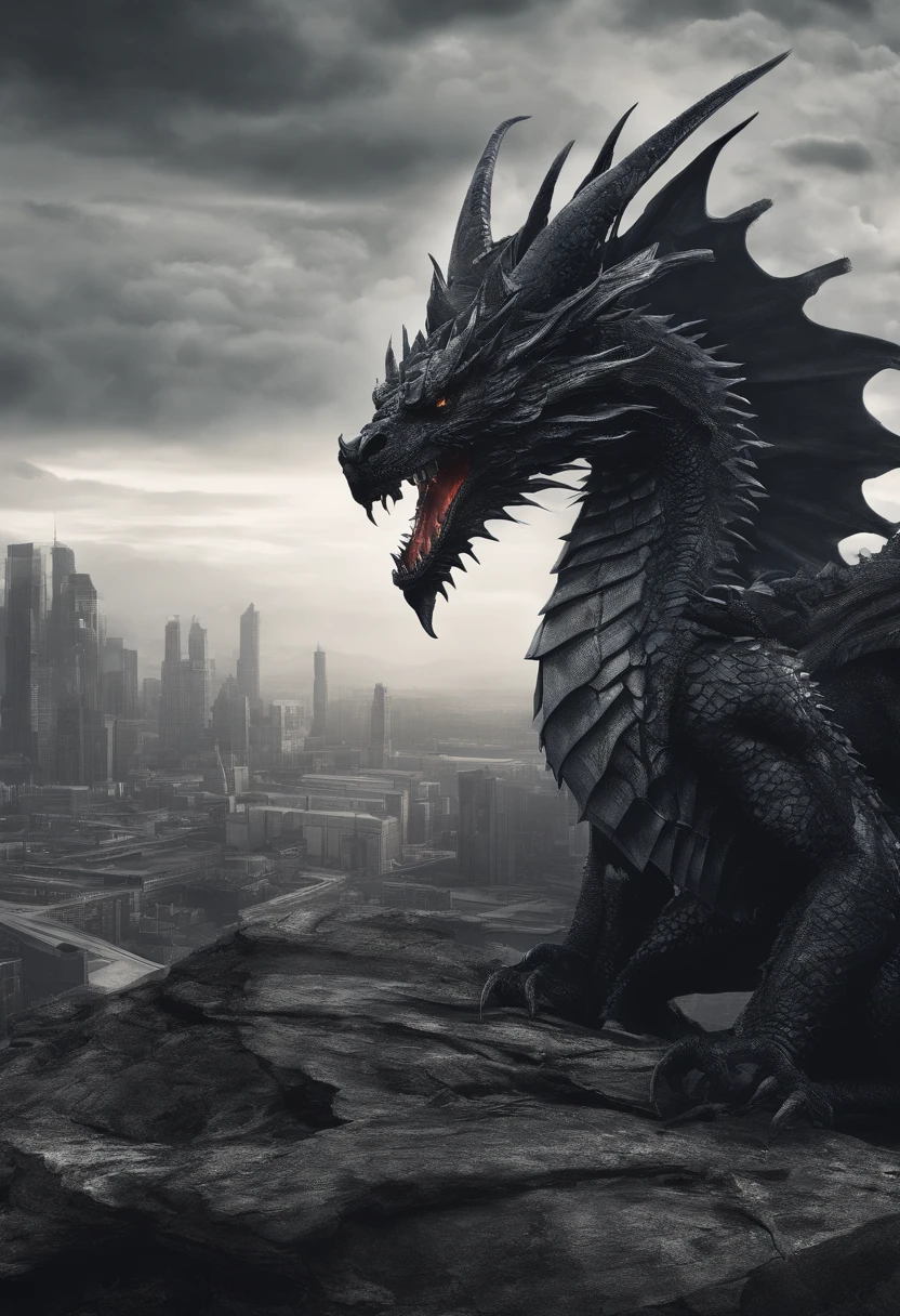 Dark Dragon of geo data in the style of detailed hyperrealism photoshoot