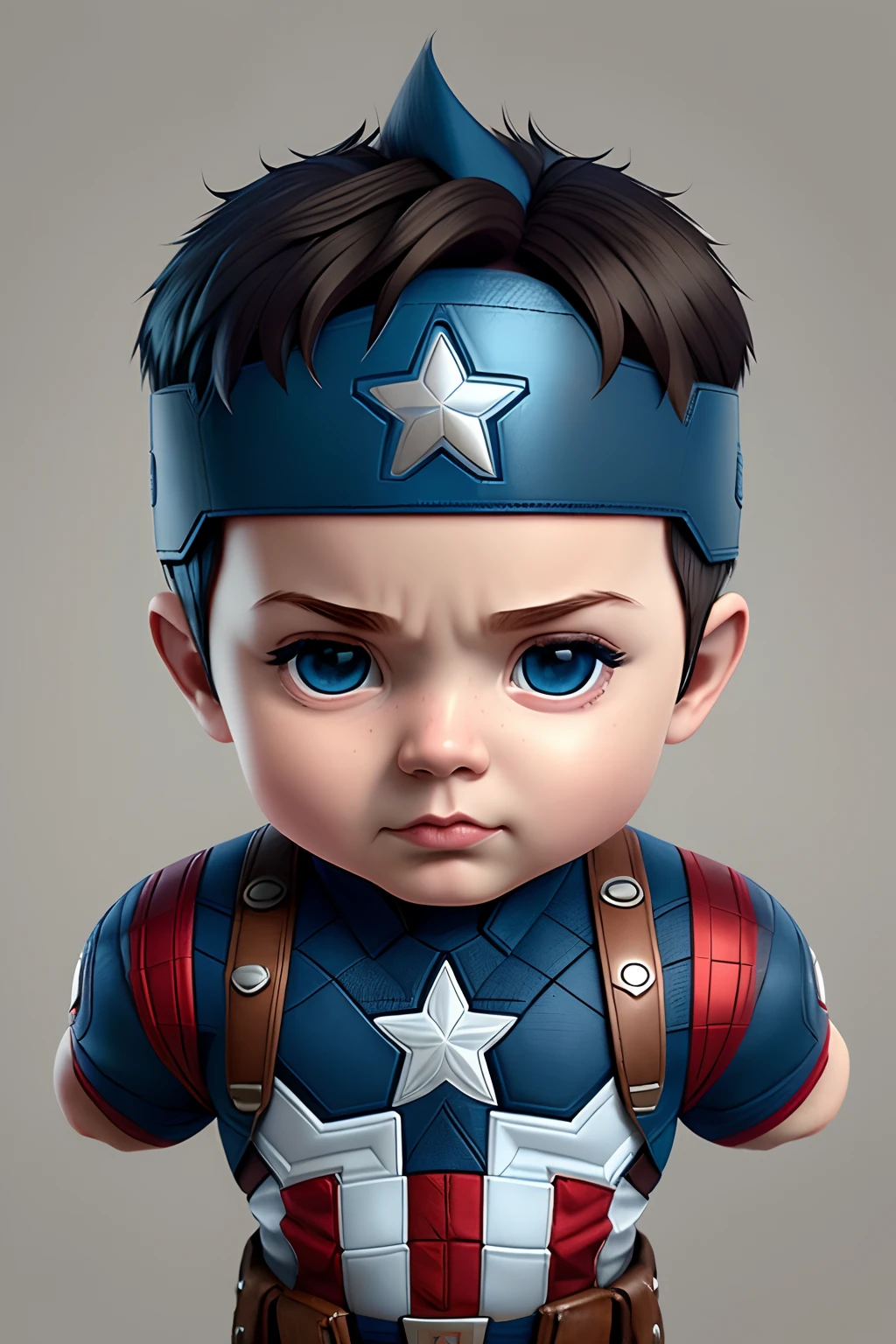 (cbzbb:1.25), portrait of cutest Captain America baby illustration, artstation, CGI_Animation,