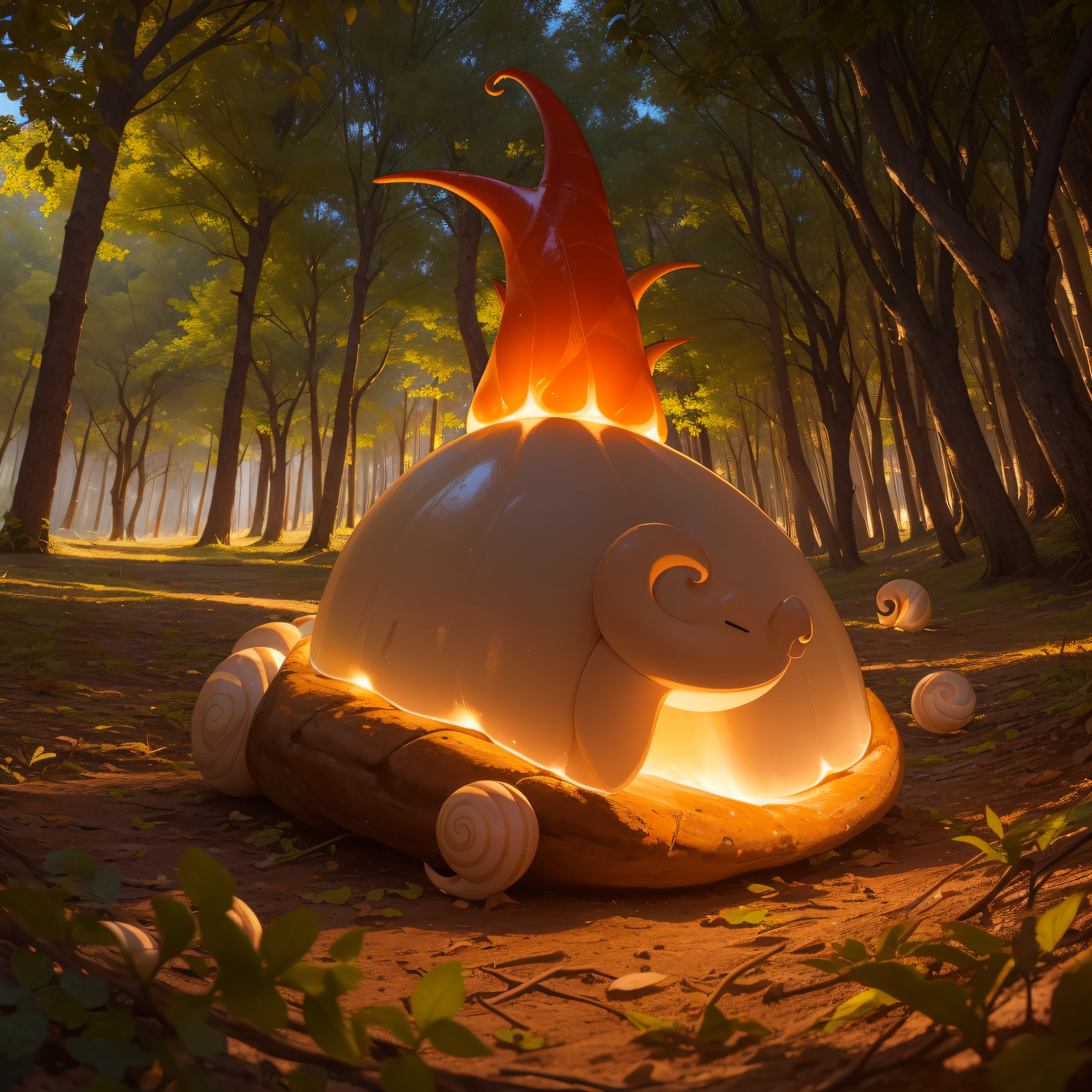 (extremadamente detallado, obra maestra, La mejor calidad, foto antigua, principios de siglo) latex, snail, una linterna directa lo ilumina, bosque de noche. plano cercano. sangre por el suelo.