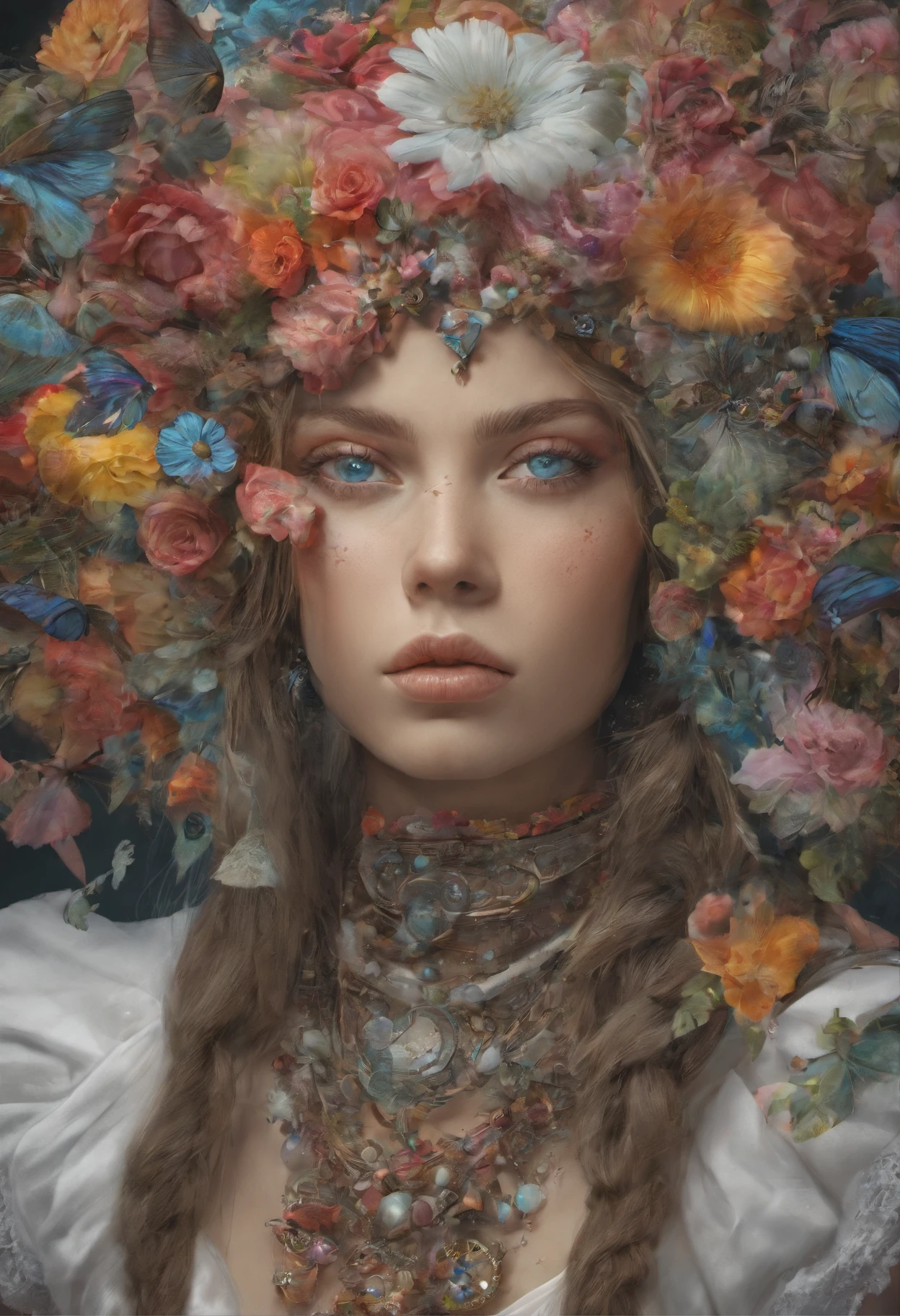she came from broken realities to make the world whole again, colorful, surrealism