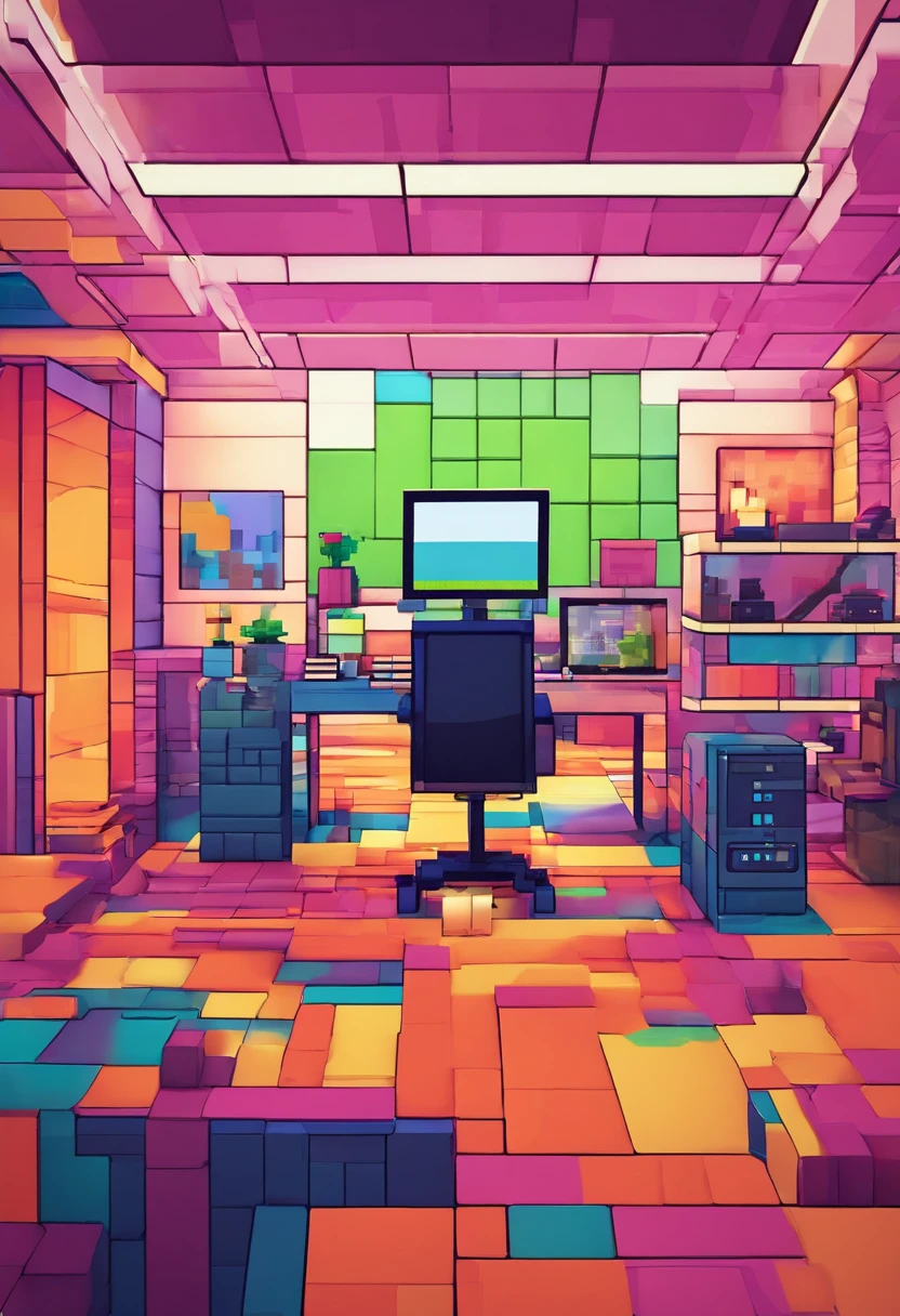 postmodern futurist style lounge office room photograph interior