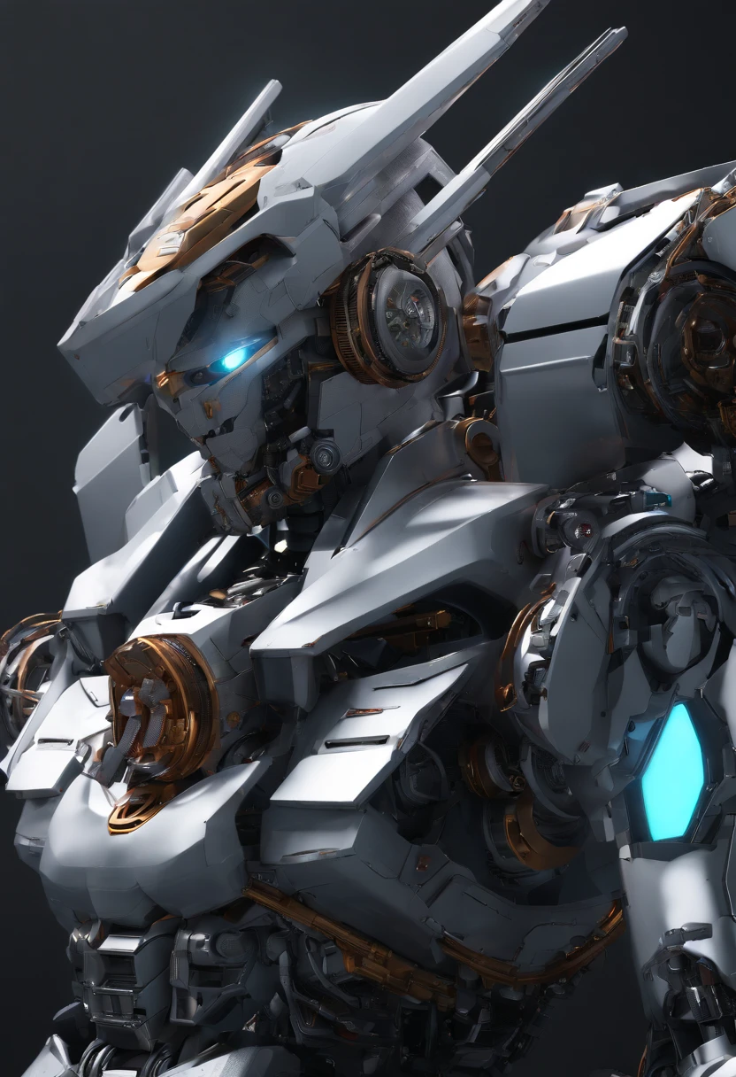 Gundam mecha , science fiction, front view, Sense of technology, C4D, Oc renderer, unreal engine, high detail, industrial design, 8k HD, studio light, retro