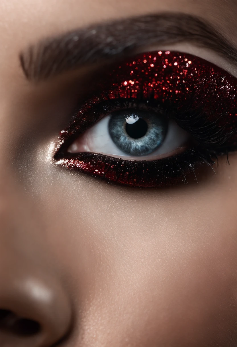 Extreme close-up of the model's face,Smoky eye makeup,red lipstick,Wet face dripping ,Guido Argentinian style,Stylish photo shoots,ultra realistic,photoshoots ,Photo shot of Canon EOS 5D Mark 4 and SIGMA Art lens 35mm F1.4 Dangerous goods HSM,unrealengine