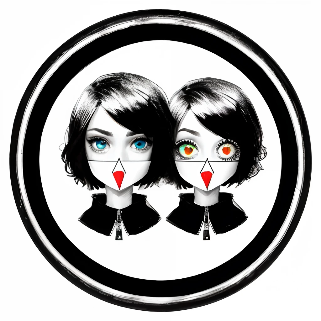 A simple drawing of two eyes and a mouth