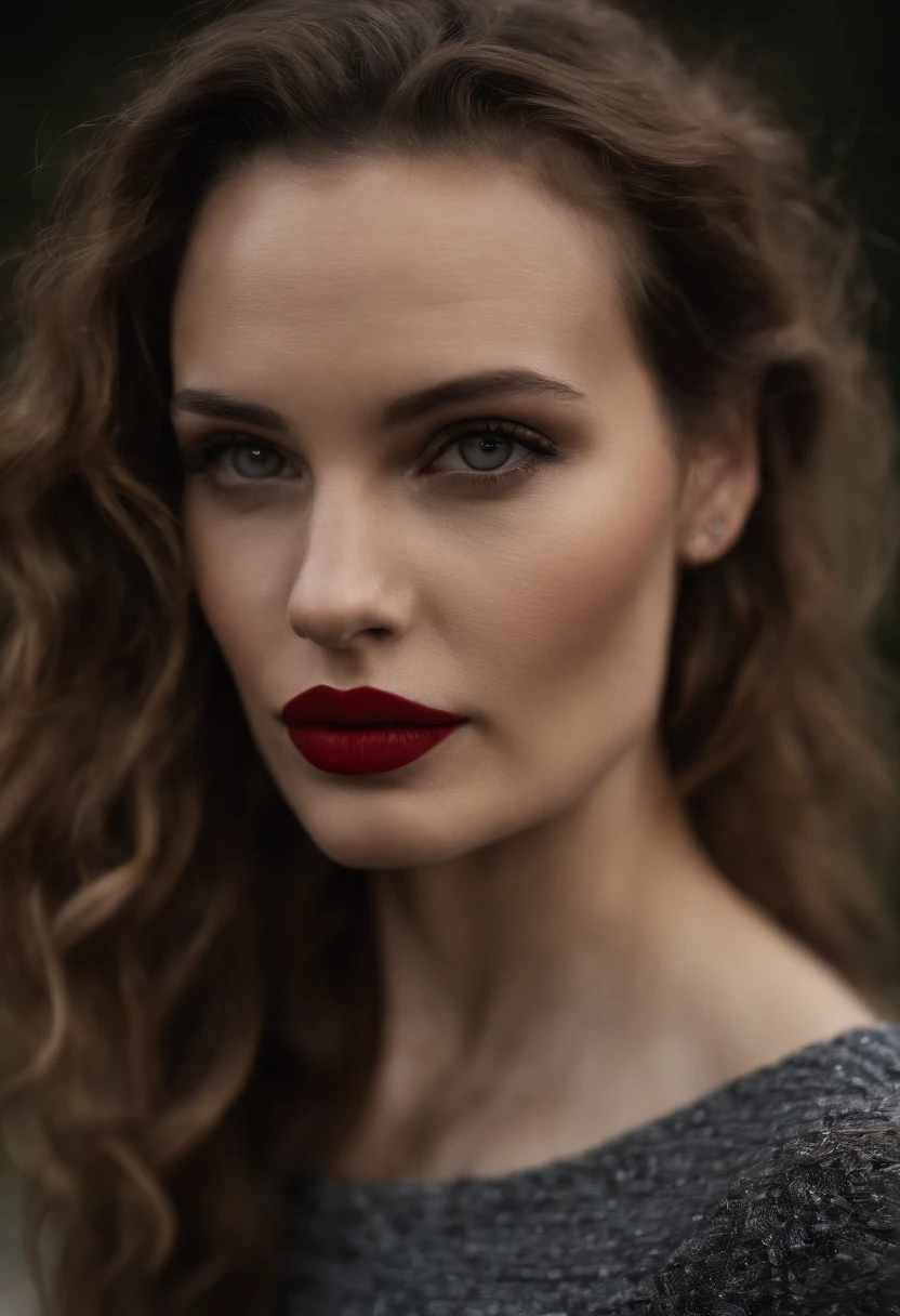 Extreme close-up of the model's face,Smoky eye makeup,red lipstick,Wet face dripping ,Guido Argentinian style,Stylish photo shoots,ultra realistic,photoshoots ,Photo shot of Canon EOS 5D Mark 4 and SIGMA Art lens 35mm F1.4 Dangerous goods HSM,unrealengine