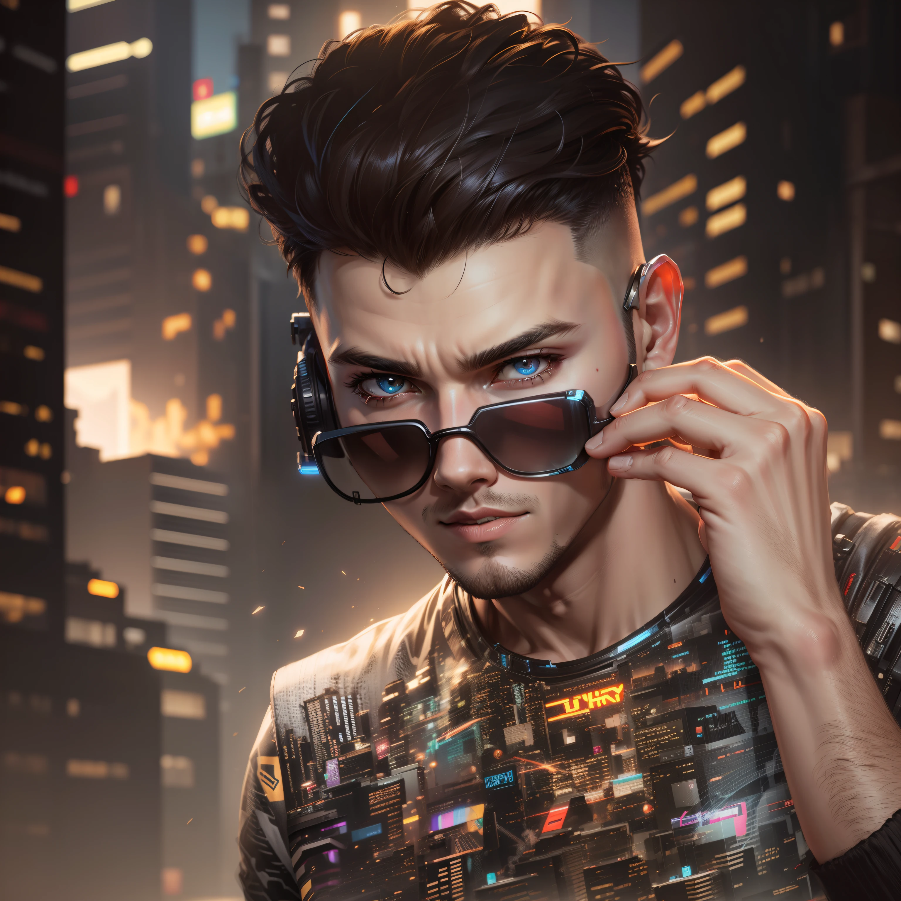 Change background cyberpunk handsome boy, realistic face, Bk, ultra realistic, real face,