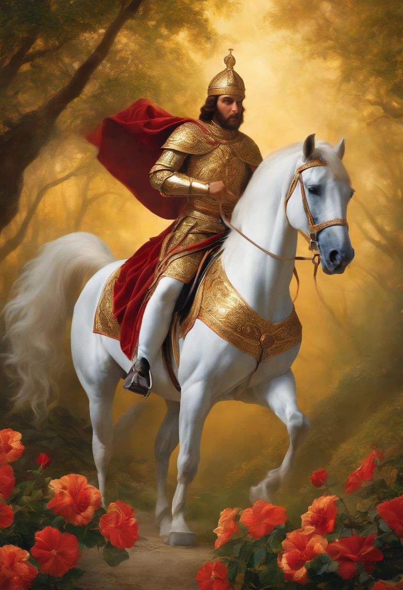 St. George's holy image on his horse, luz divina