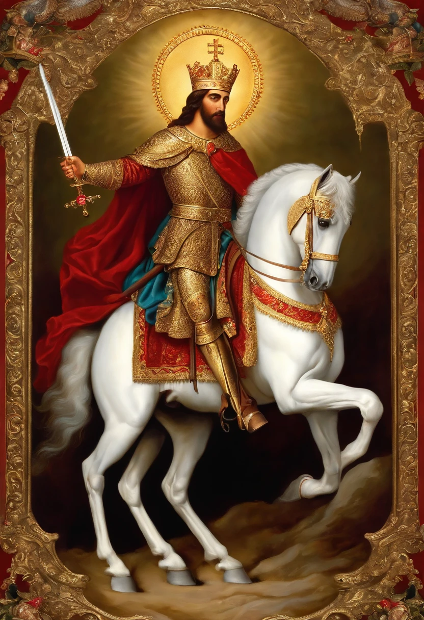 St. George's holy image on his horse, luz divina