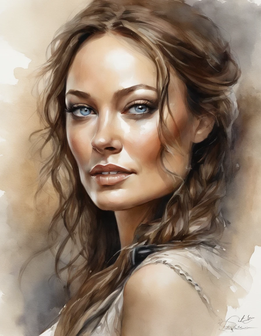 Olivia Wilde como bela mulher steampunk impressionante, ((corpo inteiro)), olhos ultra-detalhados, corpo ultra-detalhado, Nice perfect face with smooth skinice perfect face, corpo feminino deslumbrante, ((ultra-detailed hands)), obra-prima conceito de arte de fantasia, trending in artstation, hiper-detalhado, Arte Digital, Motor irreal, 32k, Ultra HD | |, Imagem centralizada, arte de Luis Royo e artgerm e greg rutkowski e Alphonse Much