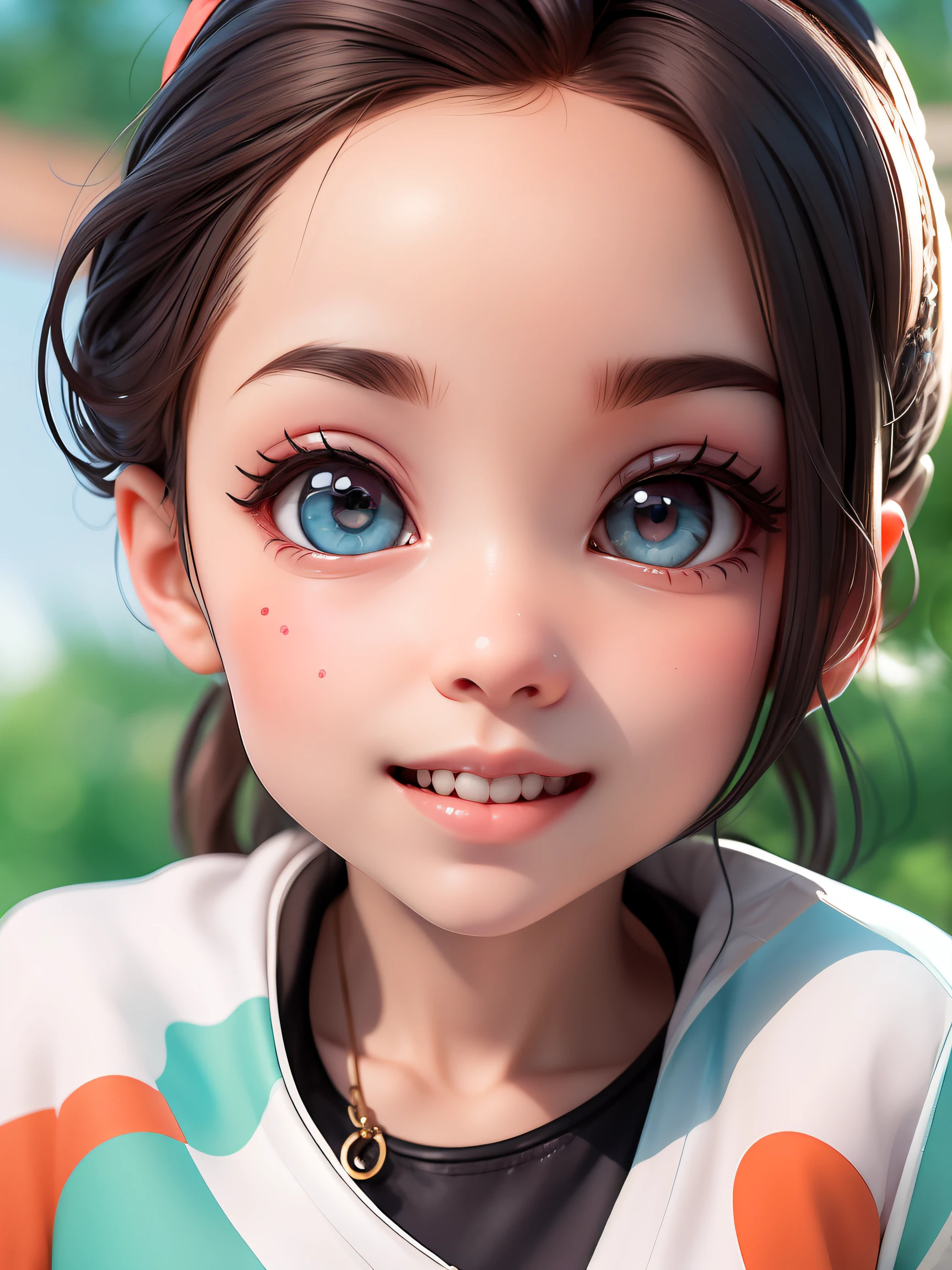 （tmasterpiece）， （best qualtiy）， （ultra-detailliert）， （full bodyesbian： 1.2）， 1 rapariga， tchibi， adolable， ssmile， Colorless background， 校服， Blushlush， ： 3， long whitr hair， bblurry， brunette color hair， Dark pupils， By bangs， （Beautiful detailed face）， （Beautiful detailed eyes）， full bodyesbian，No pendants，Monochrome clothes