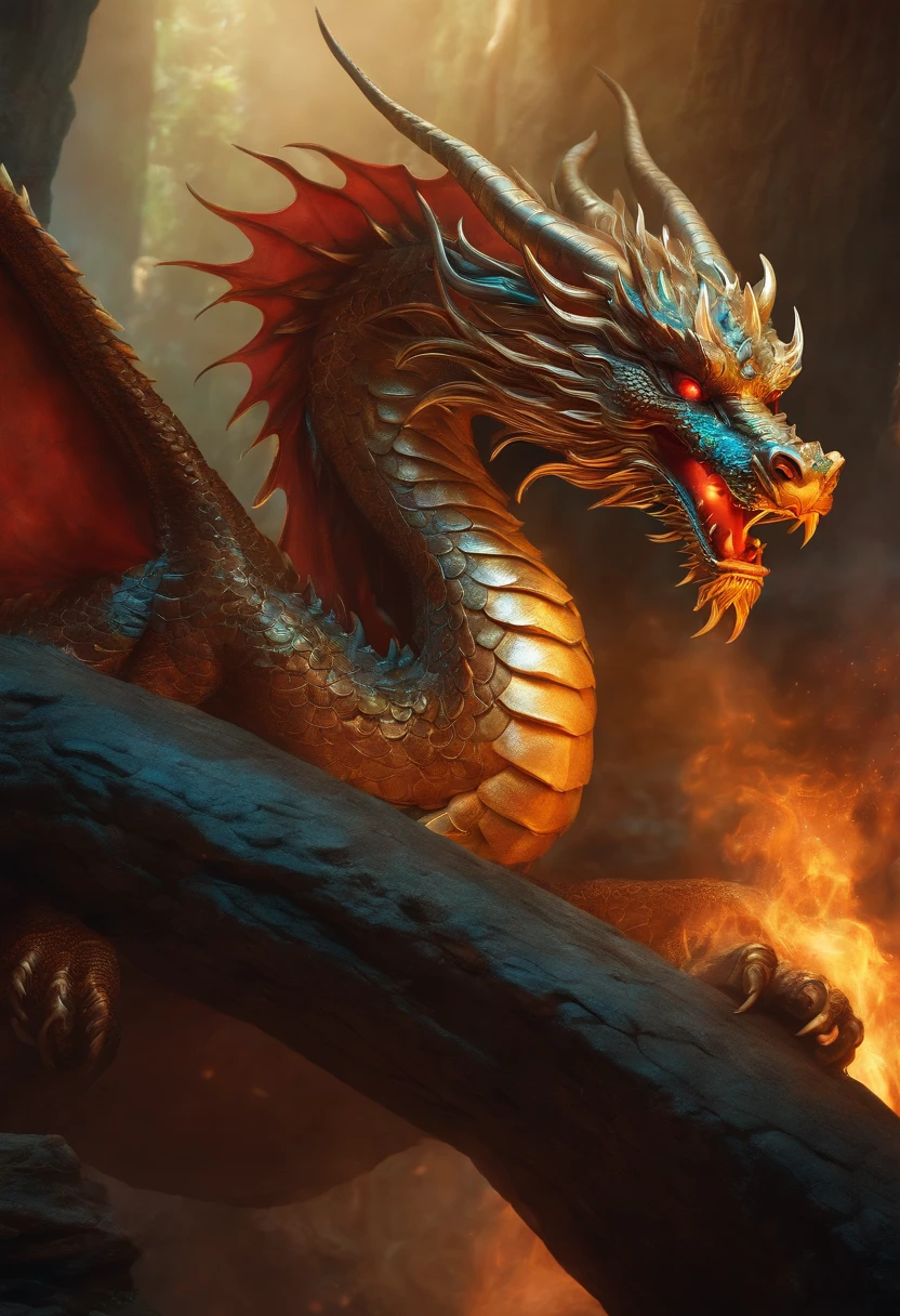 a chinese style dragon in a dungeons and dragons fantasy setting