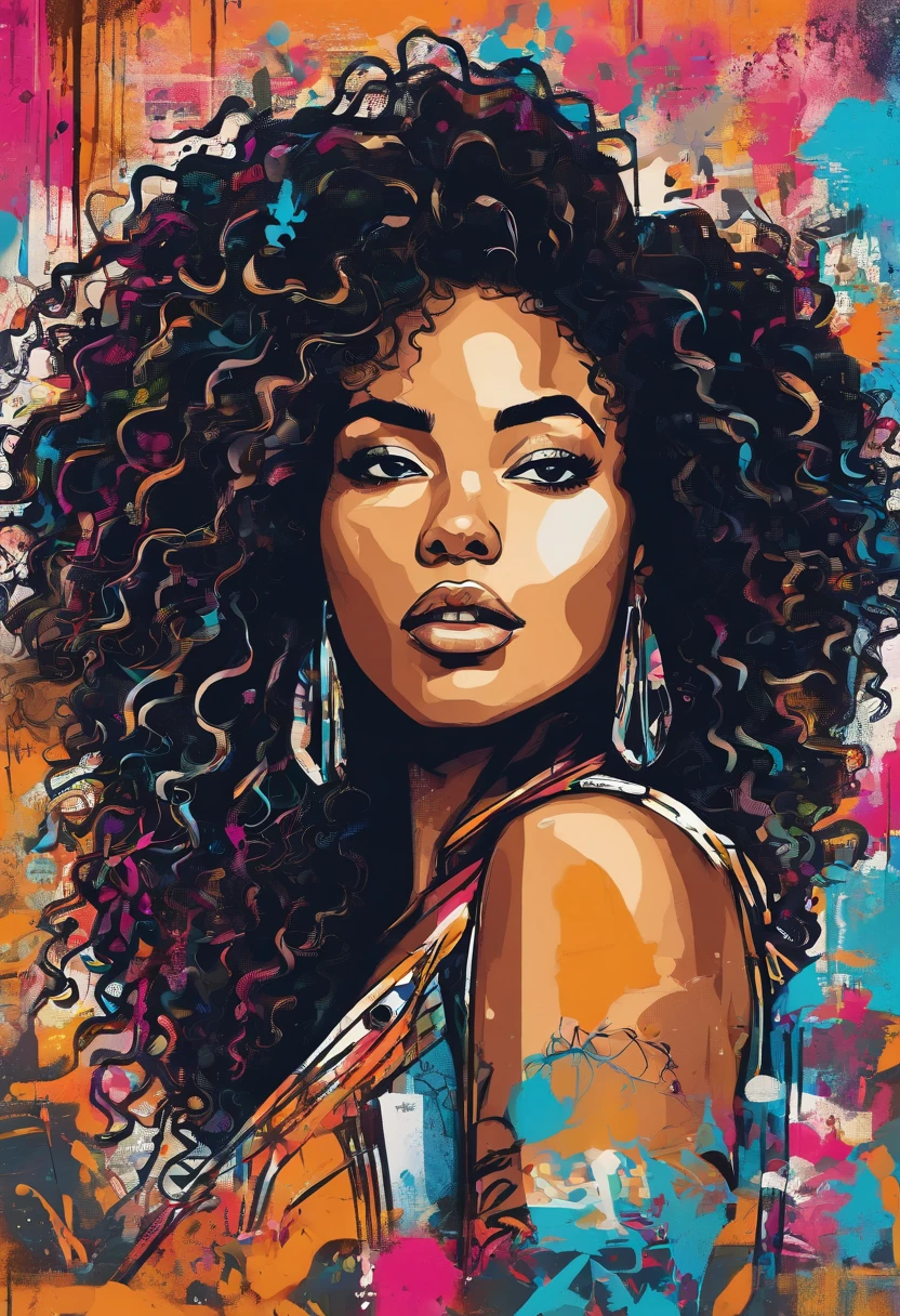 African-American girl Black girl about 25 years old 8 inches long curly hair, curly hair and running, cour, black curly hair, short curly hair, Curly bang, very short curly hair, Messy loops, Curly black hair Natural black hair，Photographie de rue，Photographie de rue，