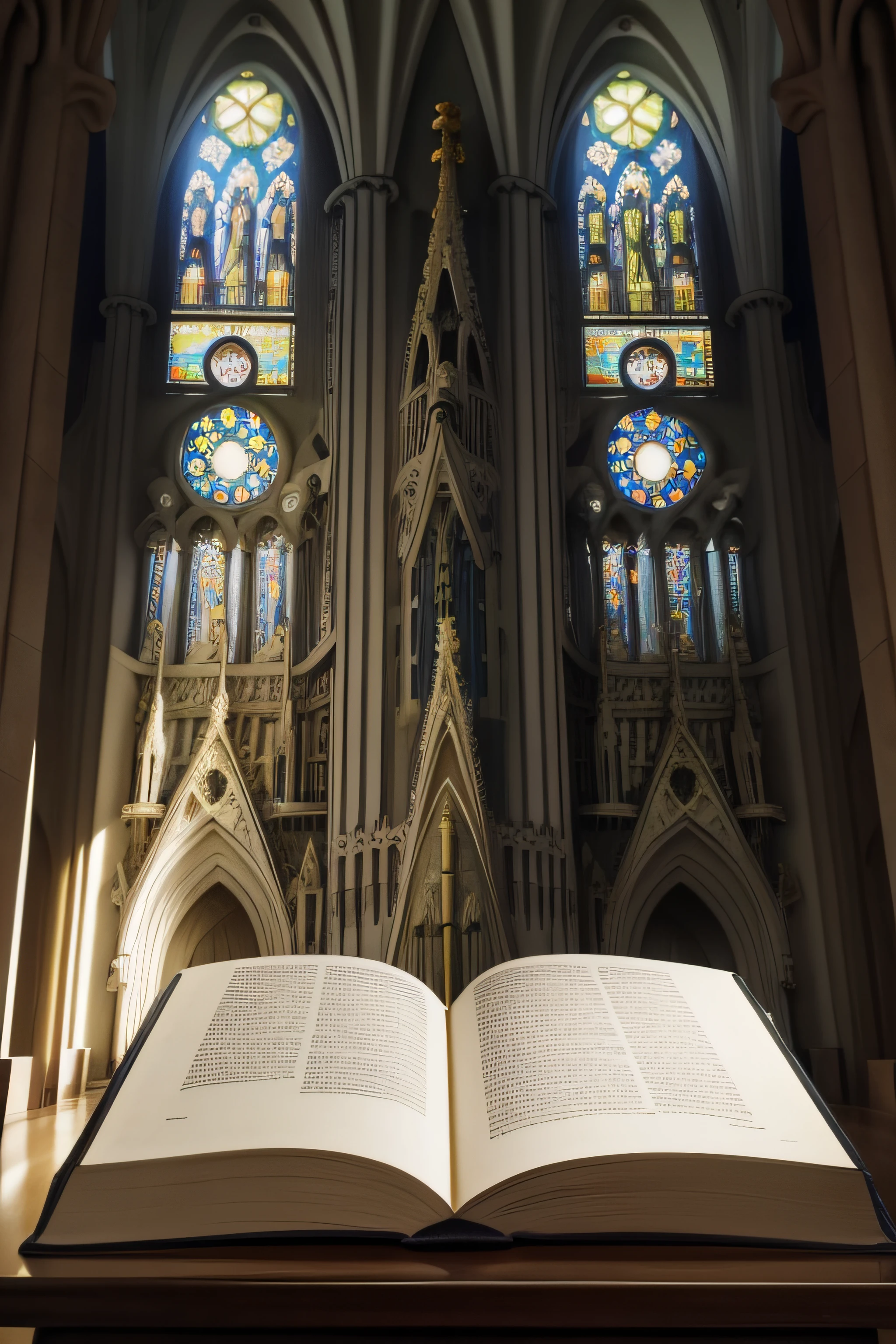 St. A imagem sagrada de Bela e A Fera na biblioteca, Luz Divina, realista